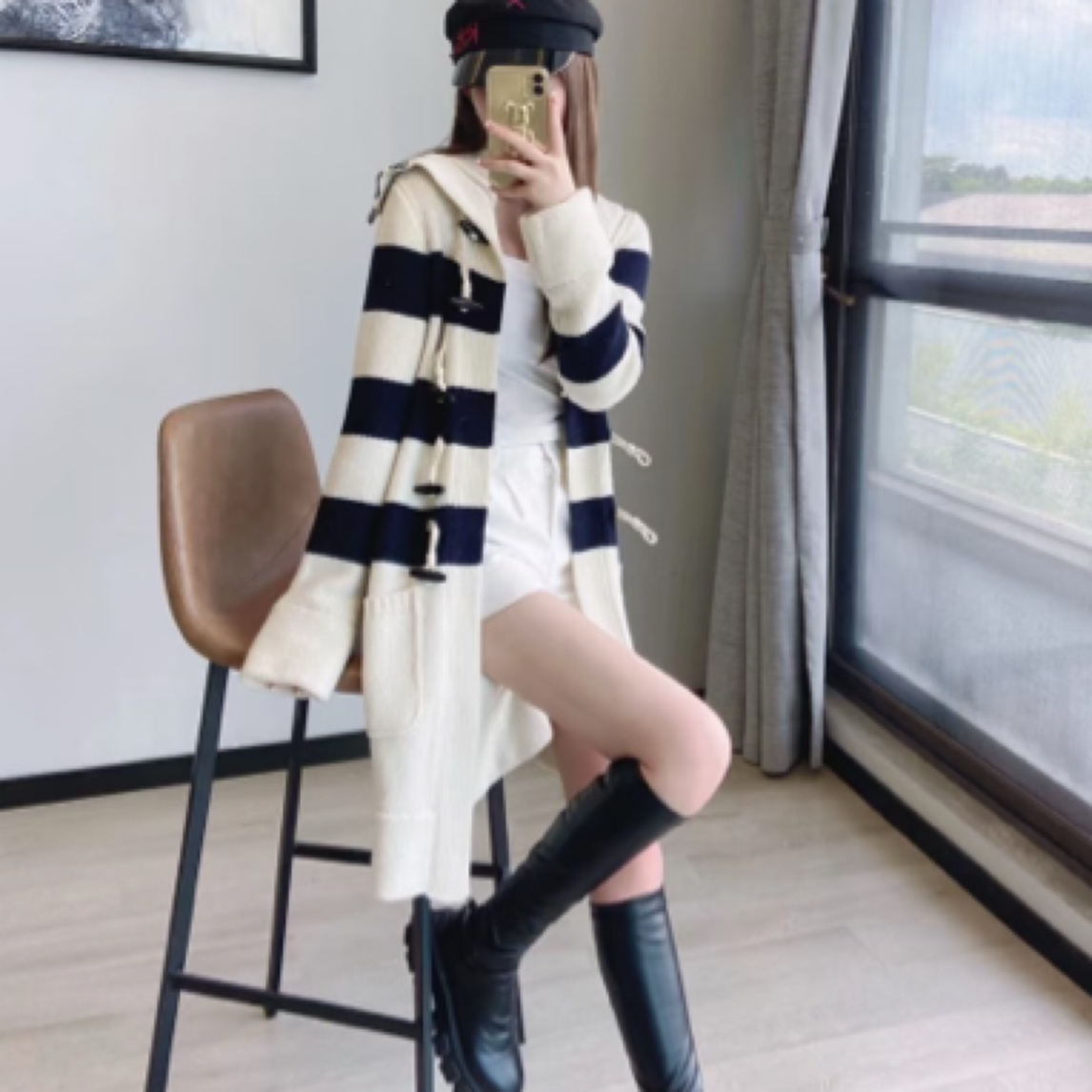 未使用 DIOR/迪奥 海军领字母logo羊毛大衣/34码/99新/29075
