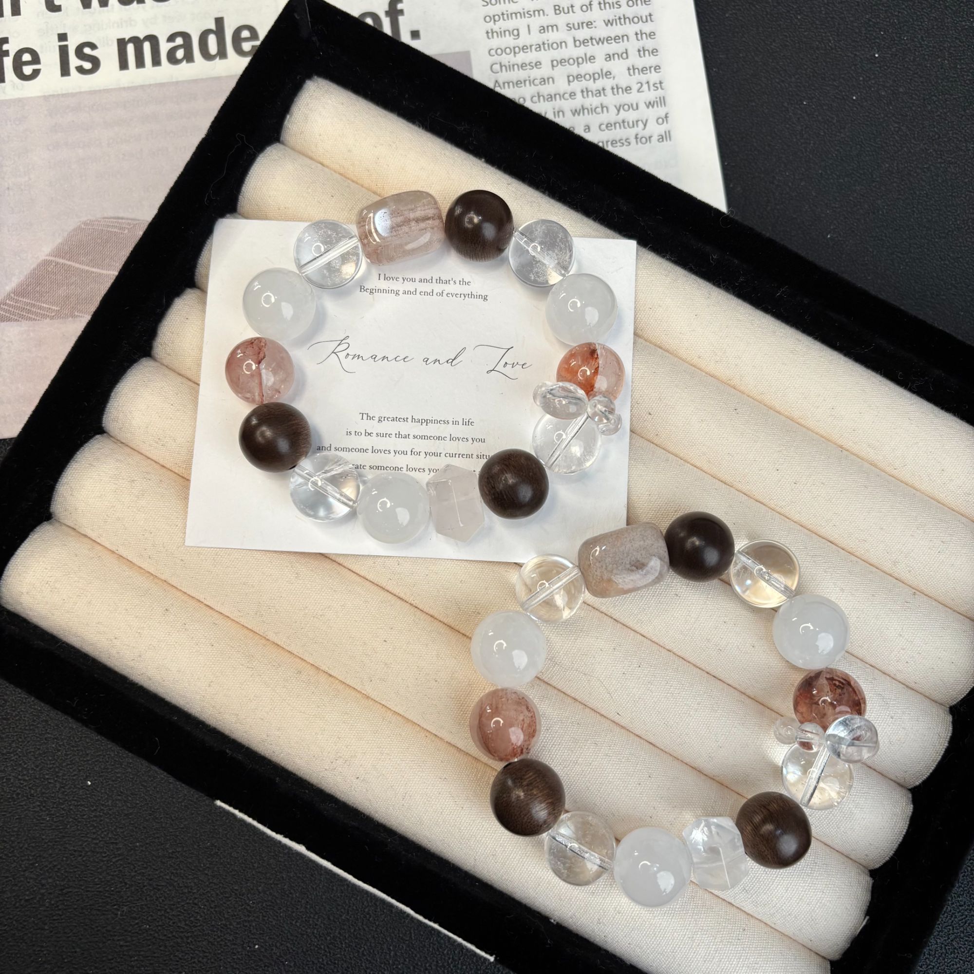 [日月周]天然白水晶轻奢手链多样性发一 T1292