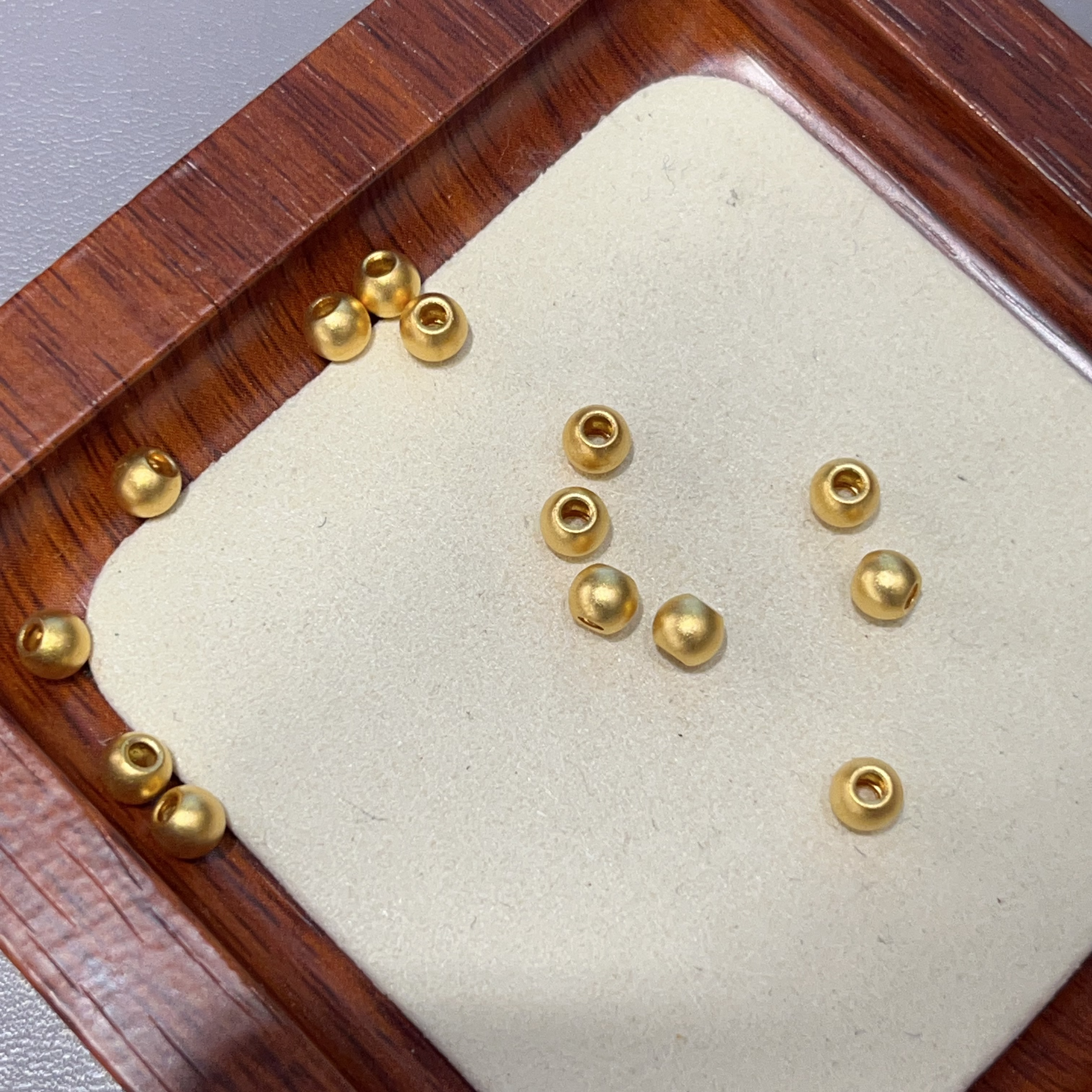 足金999古法卡5MM珠子可Diy穿手绳3D硬金多样性发货发其一