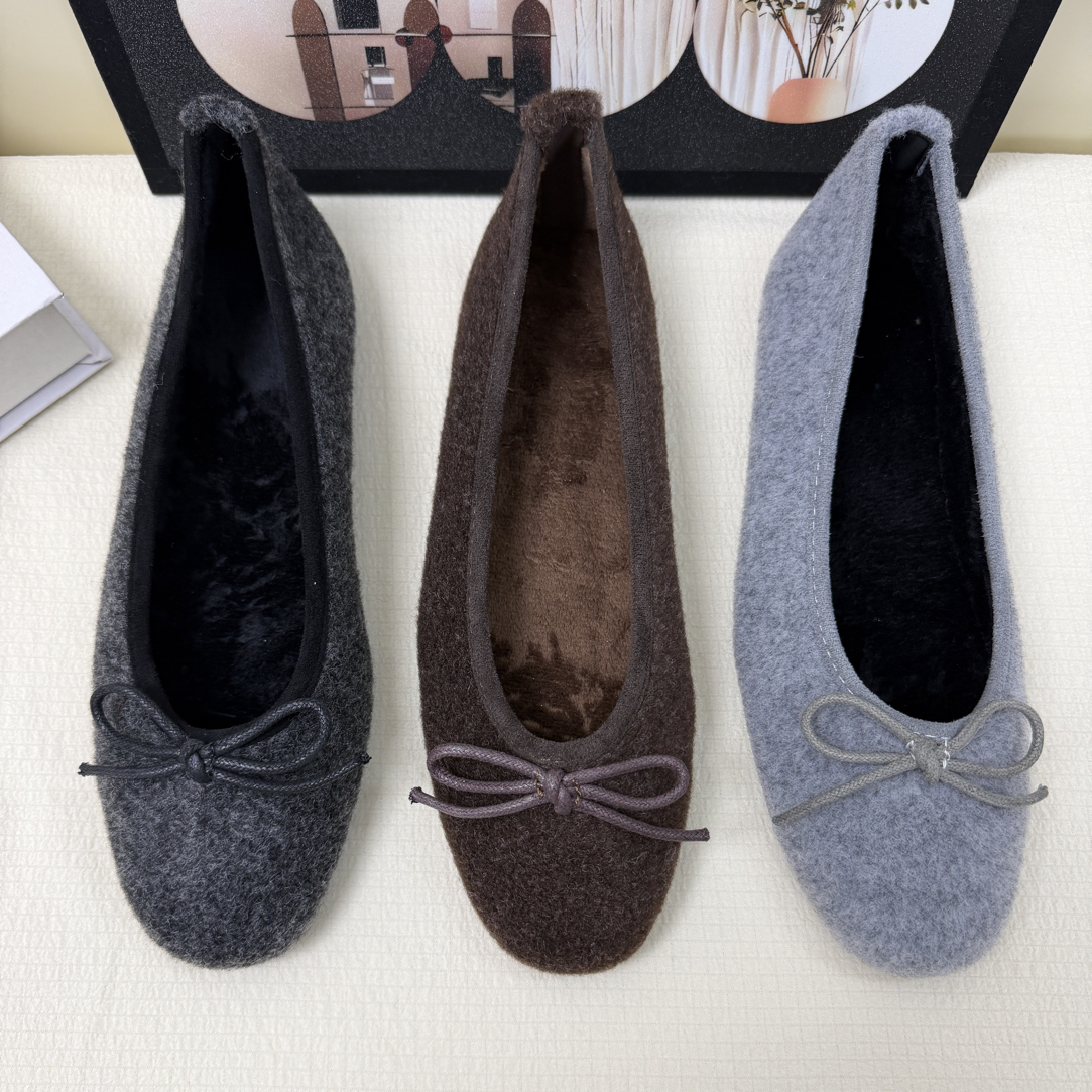 小香风蝴蝶结棕色毛呢内增高方头平底玛丽珍女单鞋休闲深灰百搭