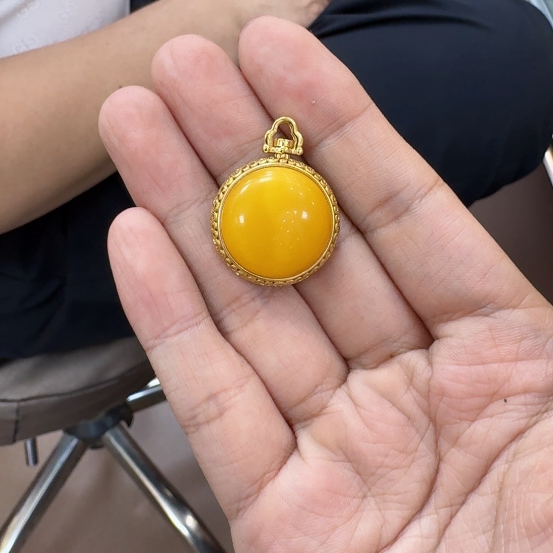 银S925镶嵌颈饰蜜蜡多样性拍一发一