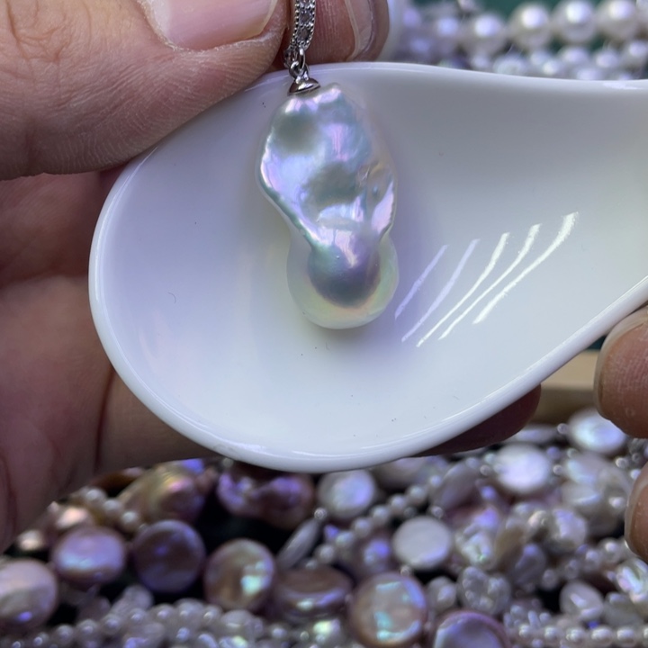 淡水珍珠吊坠(不含链)合金