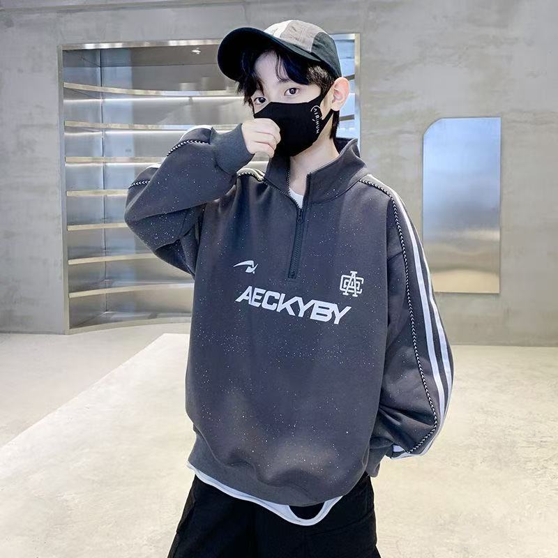 F00193童装男童2025春秋新款韩版男大童装休闲卫衣时尚卫衣男秋季
