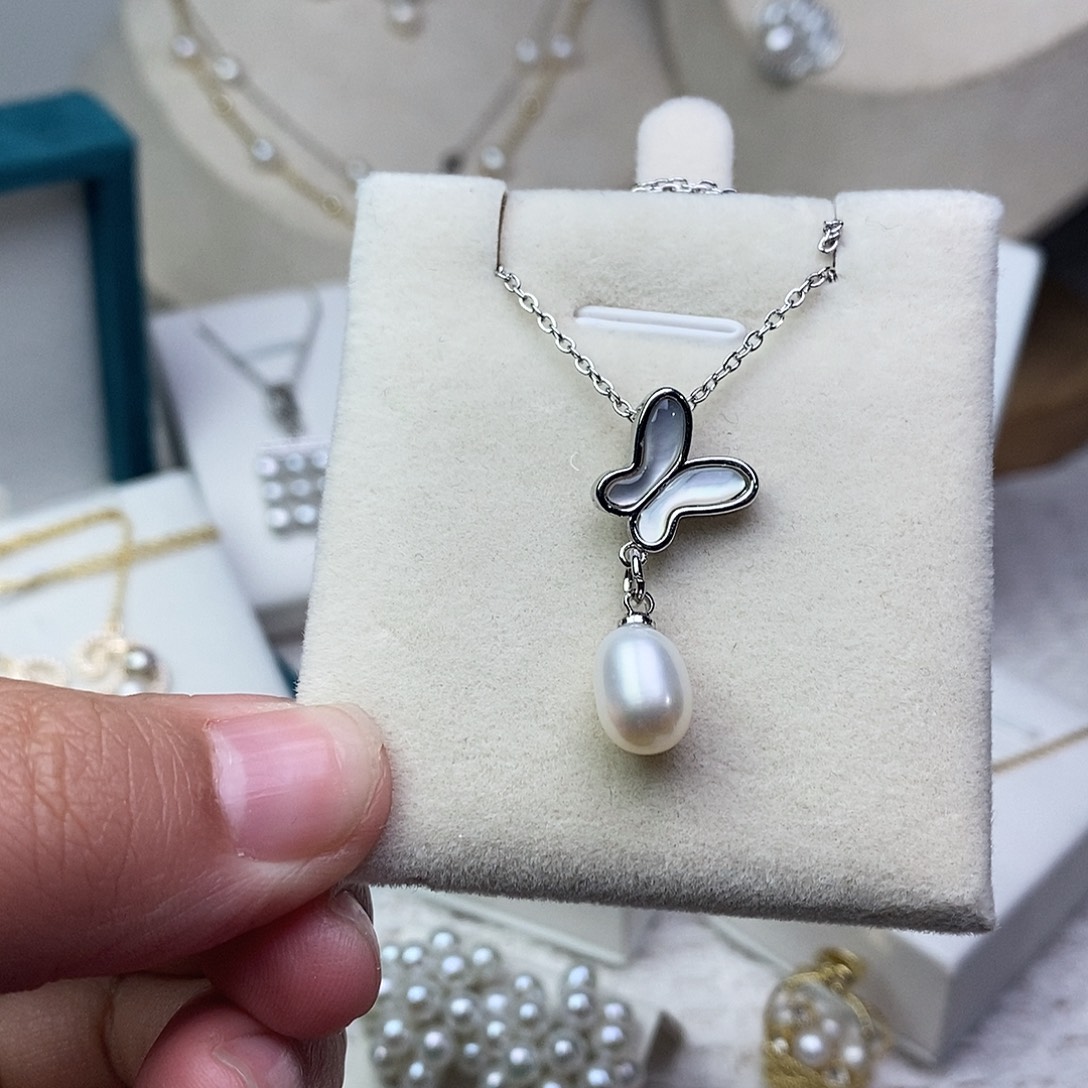 耳饰淡水珍珠银S925镶嵌