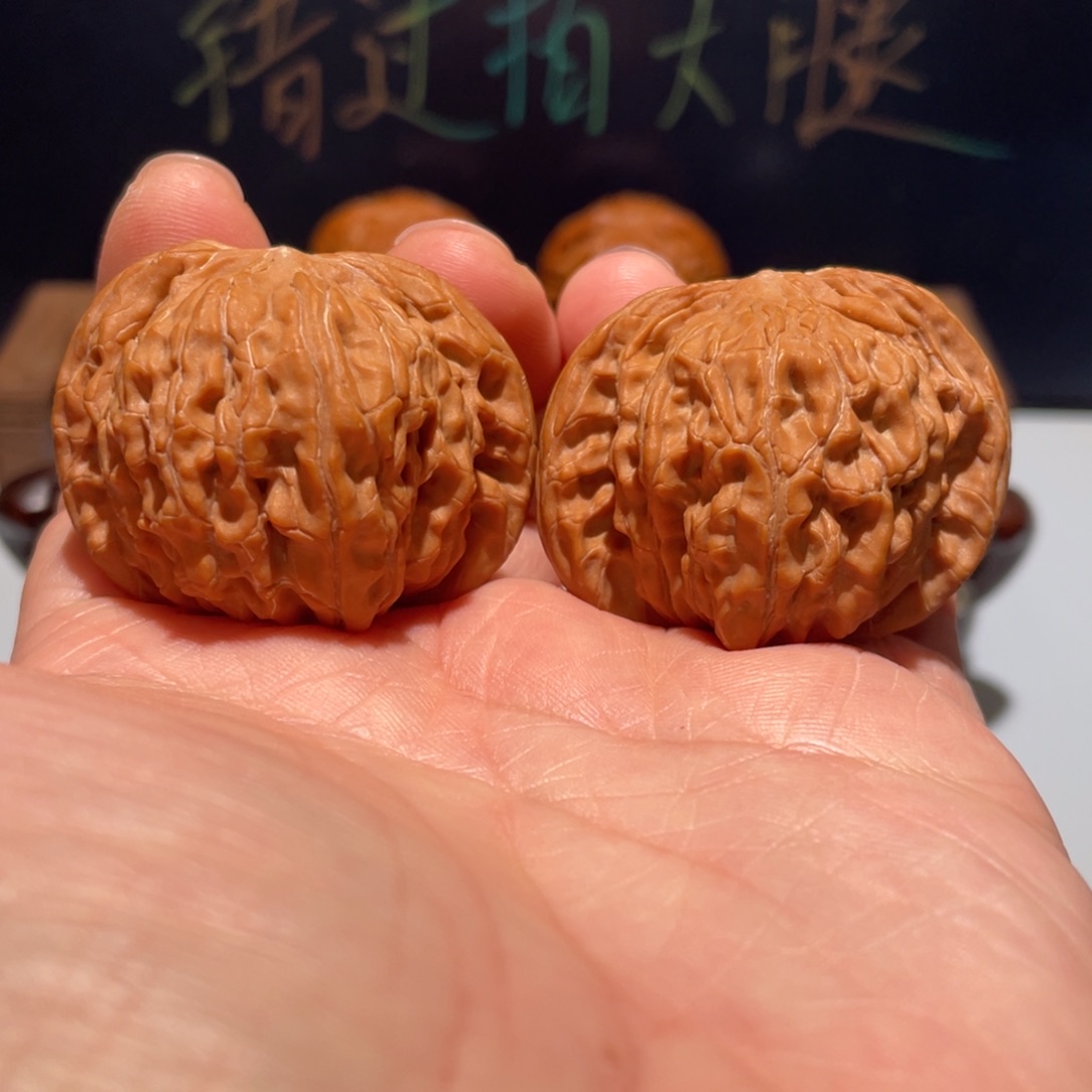 文玩核桃把件磨盘42全品