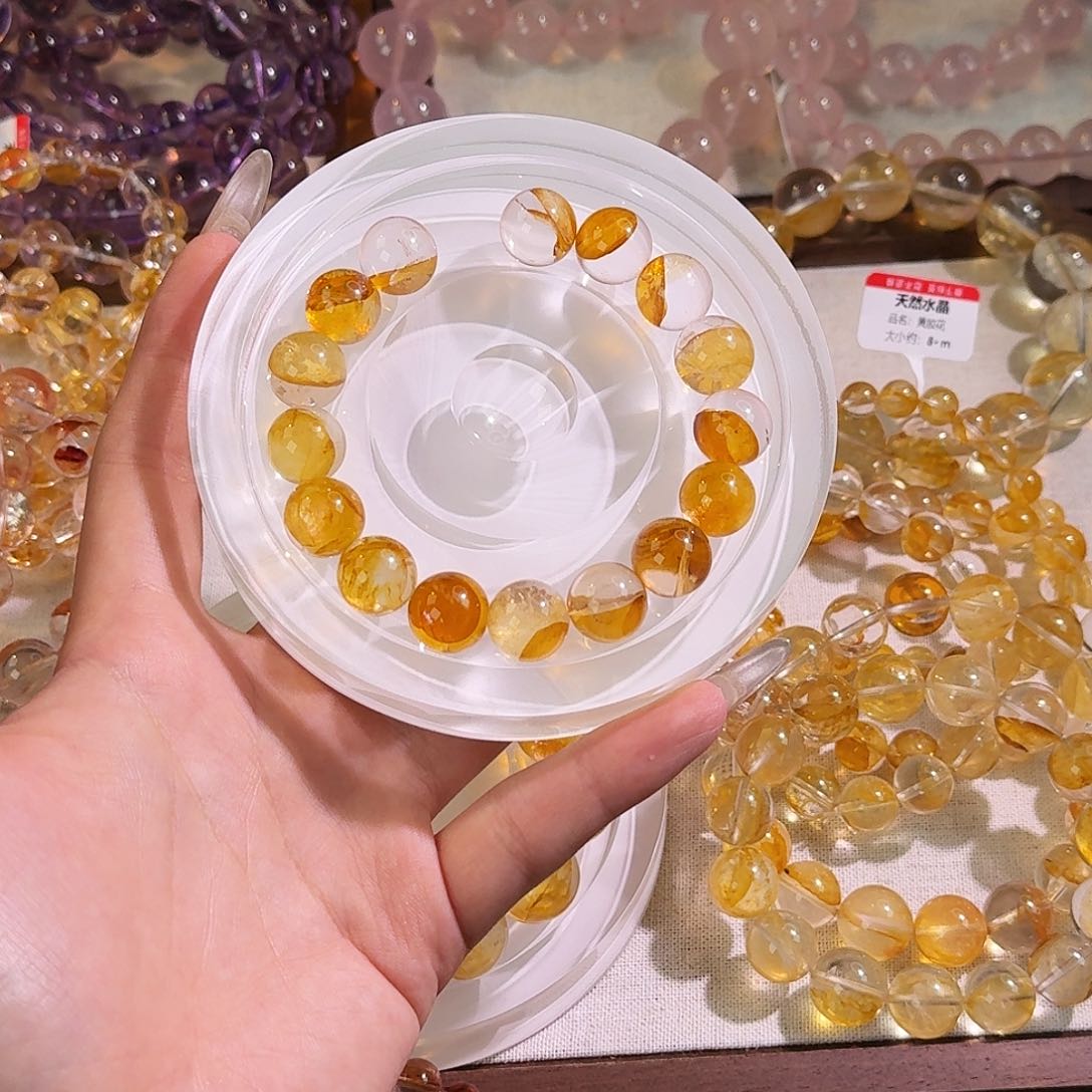 水晶手链未镶嵌胶花12m