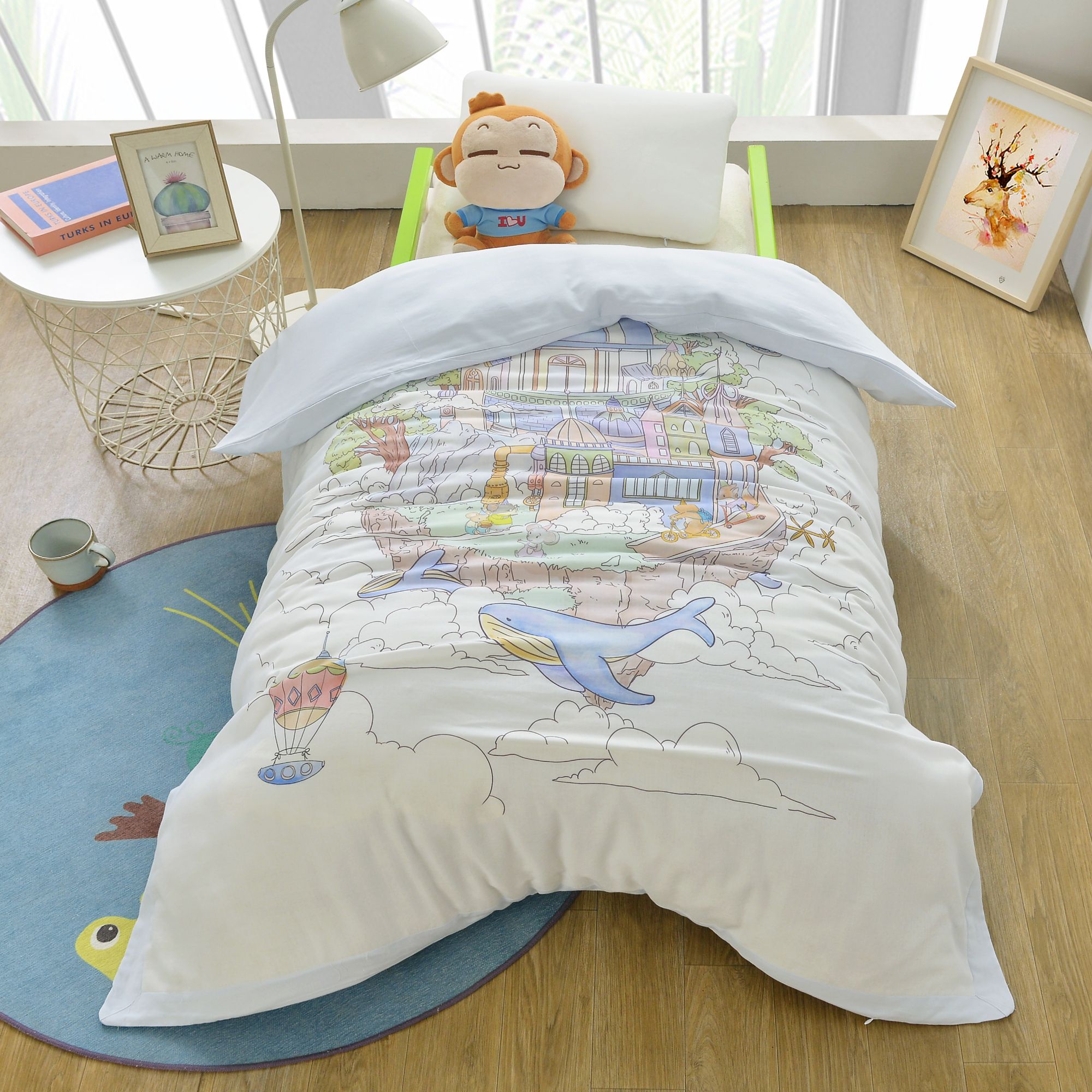 婴儿竹棉被子蚕丝恒温幼儿园专用被恒温午睡宝宝盖被儿童四季被子