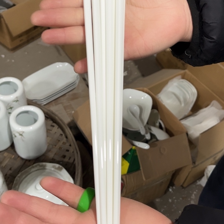 瓷片纯白陶瓷筷子十双包邮