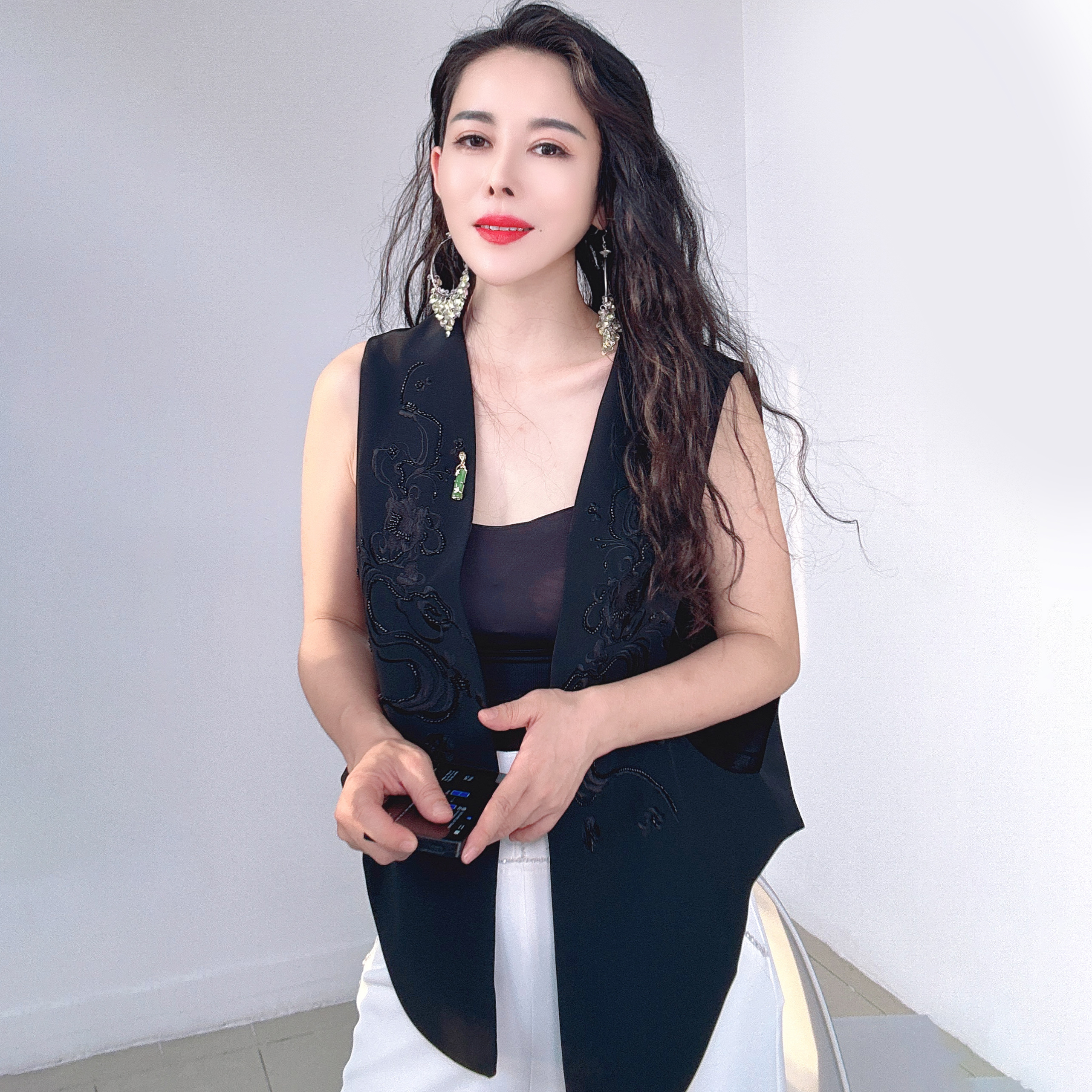 216-新中式原创国风女装真丝醋酸马甲衬衣半裙系列