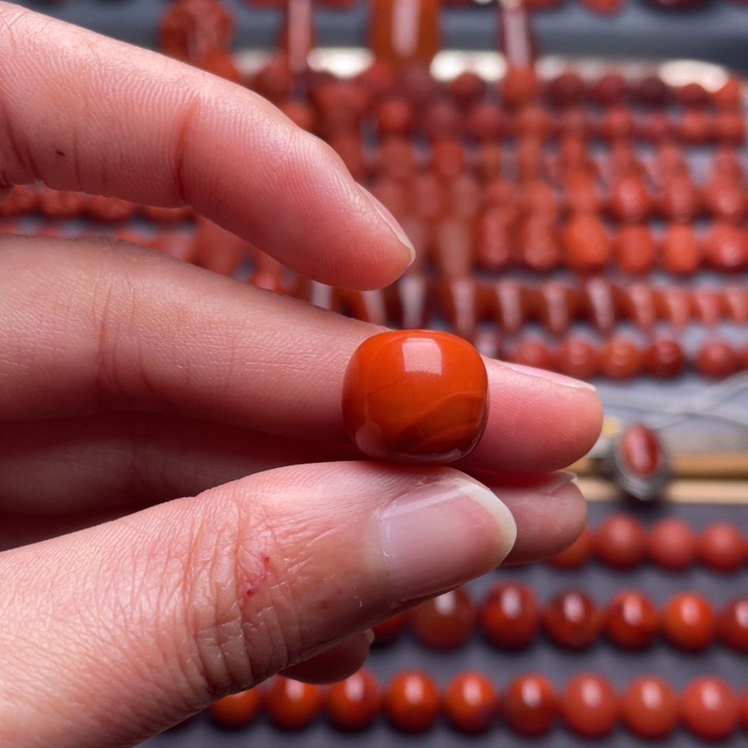 南红玛瑙未镶嵌其他W13➕瓦西柿子红老型珠