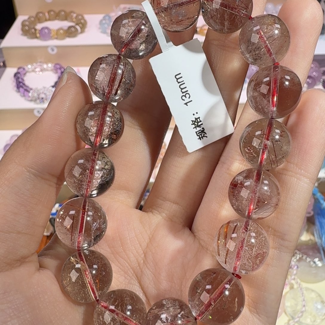 水晶手串未镶嵌红铜发