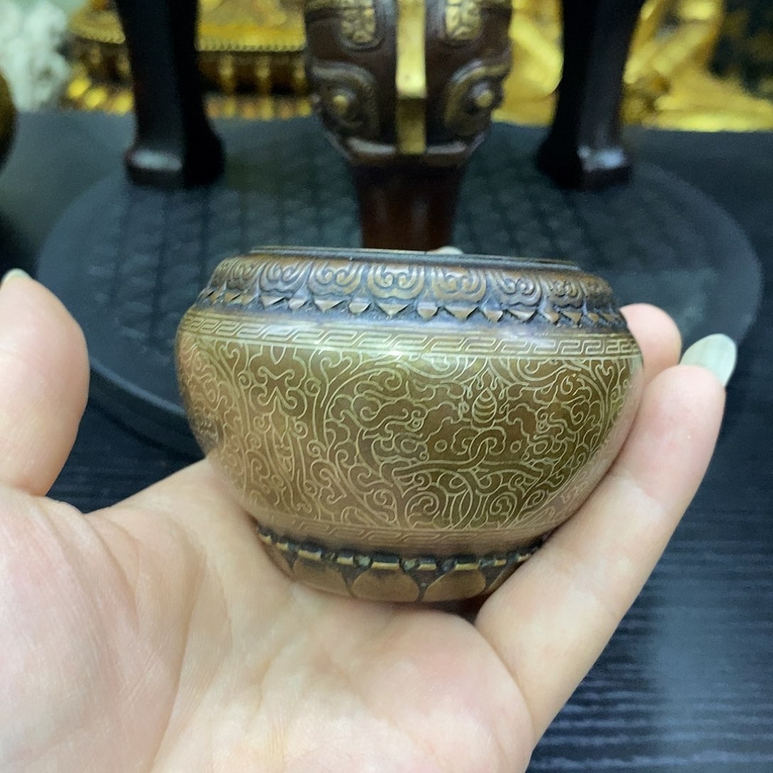 长***直铜镶嵌银丝炉