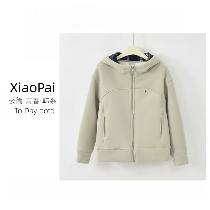 YXH-[加绒保暖]2025秋冬款加厚保暖百搭时尚拼接外套K-MF6880