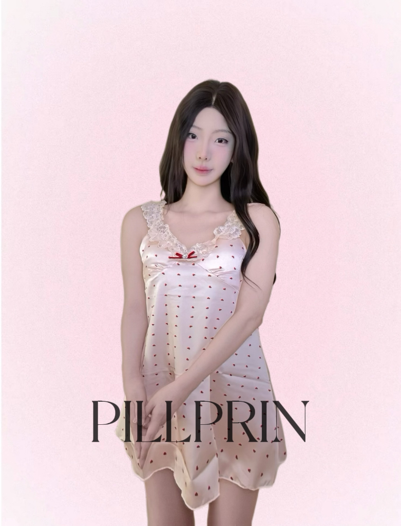 ［枕头公主］爱心波点连衣裙