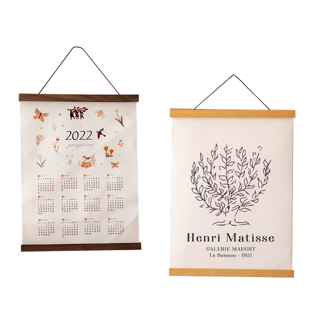 挂画夹磁吸实木海报夹轴磁吸架裱框油画布芯照片画夹相框磁吸画框