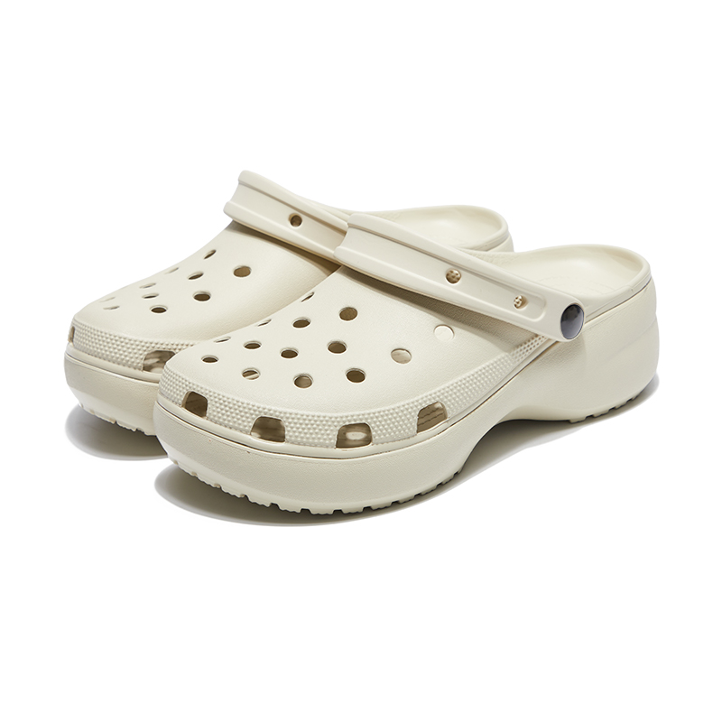 【云朵】增高4.1时尚女白色洞洞鞋包头低帮休闲青年舒适后空厚底