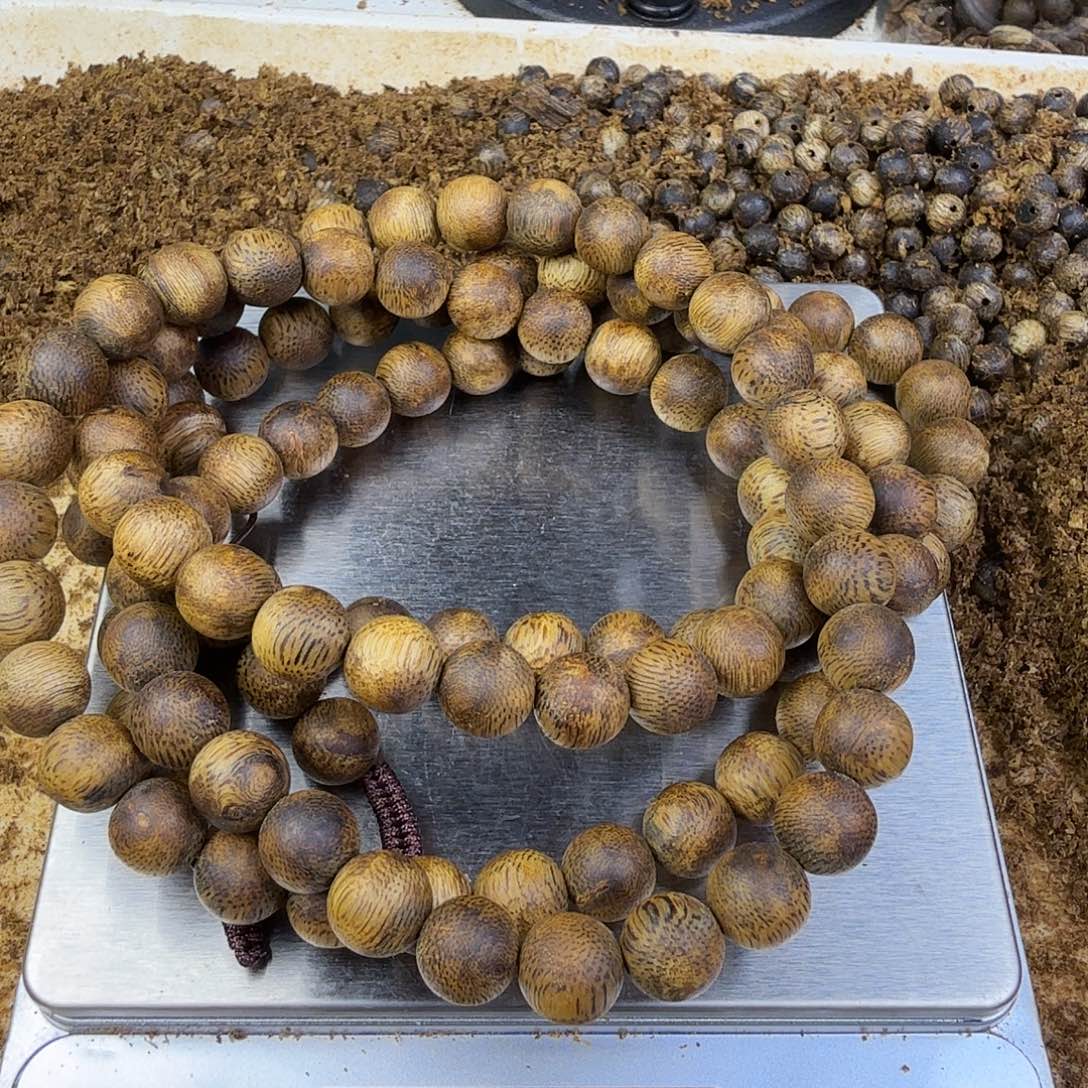 沉香手串沉香奇楠手串0.9圆珠多圈33克➕