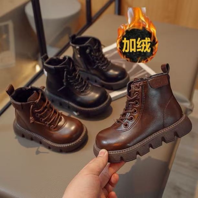 【现货】2025秋季新款儿童韩版马丁靴加绒防滑英伦风时尚冬季马丁靴