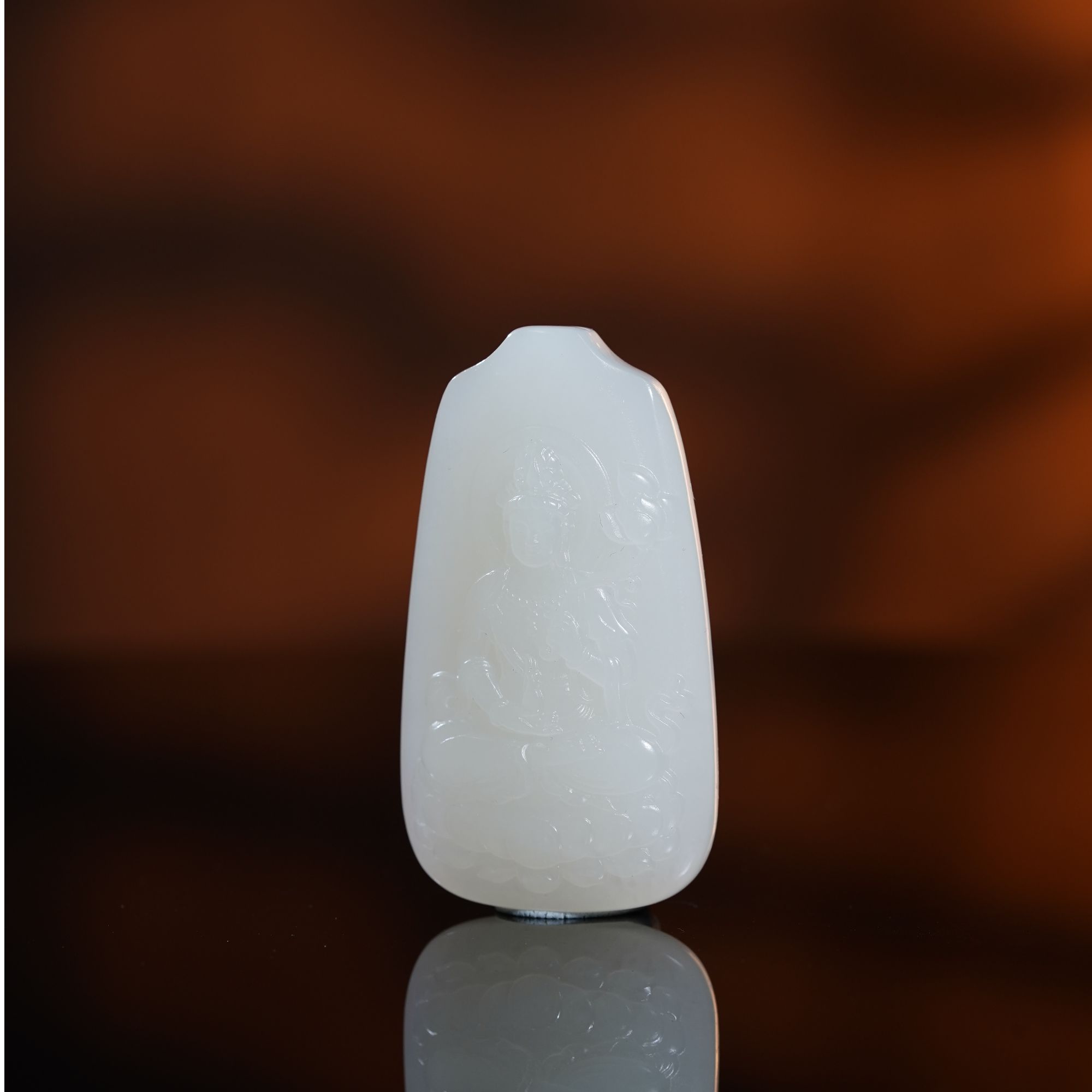 和田玉黑山白玉观音牌 37.96g L251203005 