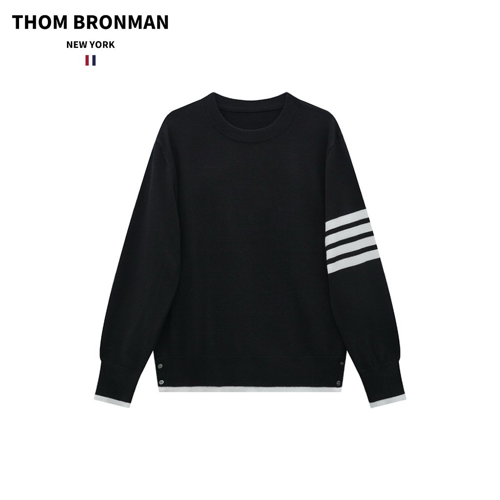 TB【官方正品】THOM BRONMAN汤姆布郎羊毛针织百搭圆领毛衣打底亲肤