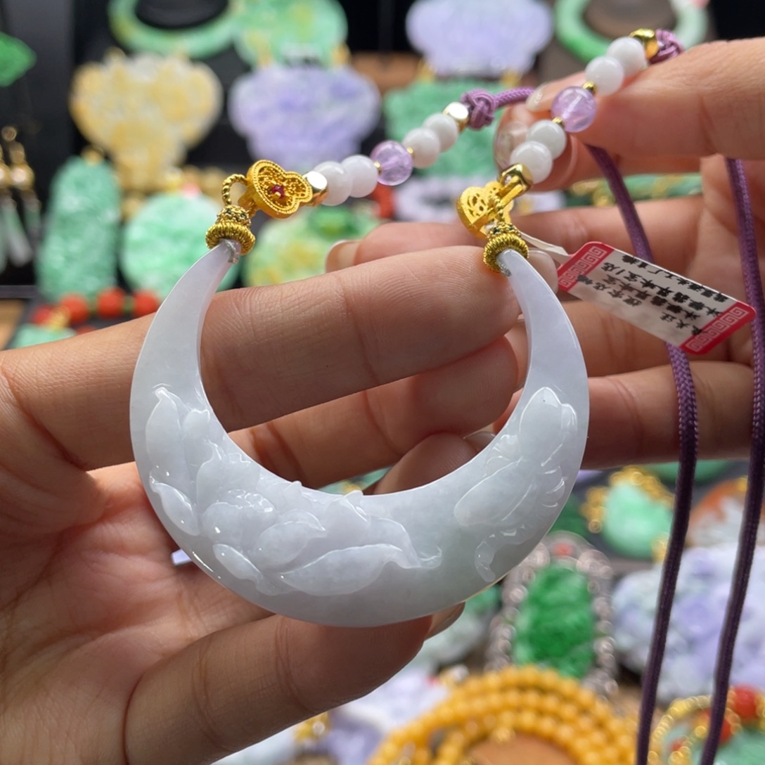 翡翠未镶嵌颈饰代编织