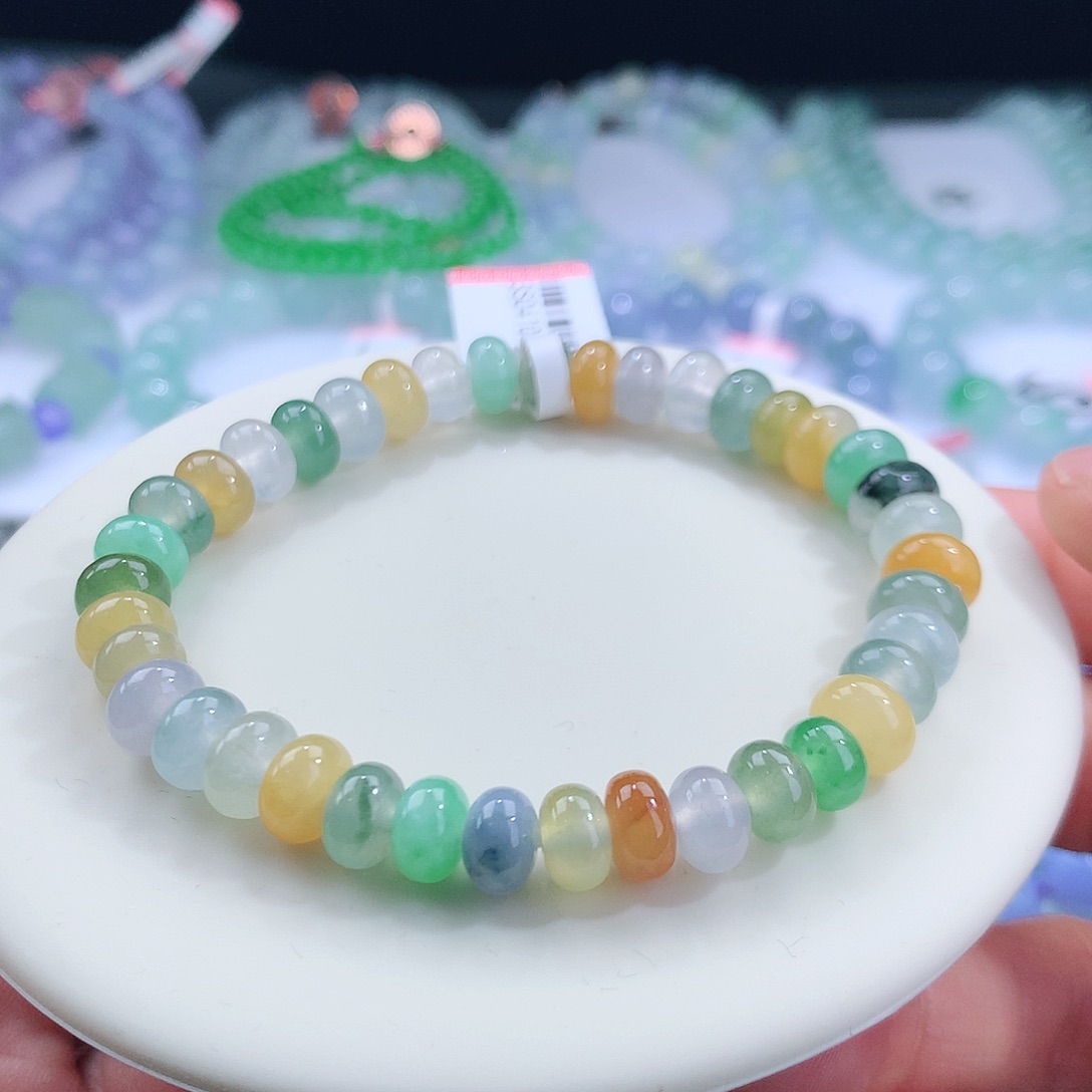 翡翠手串未镶嵌卡7.6