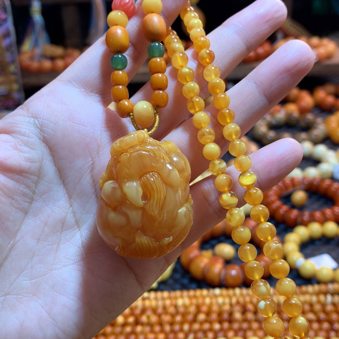 蜜蜡未镶嵌吊坠(赠链)蜜蜡吊坠