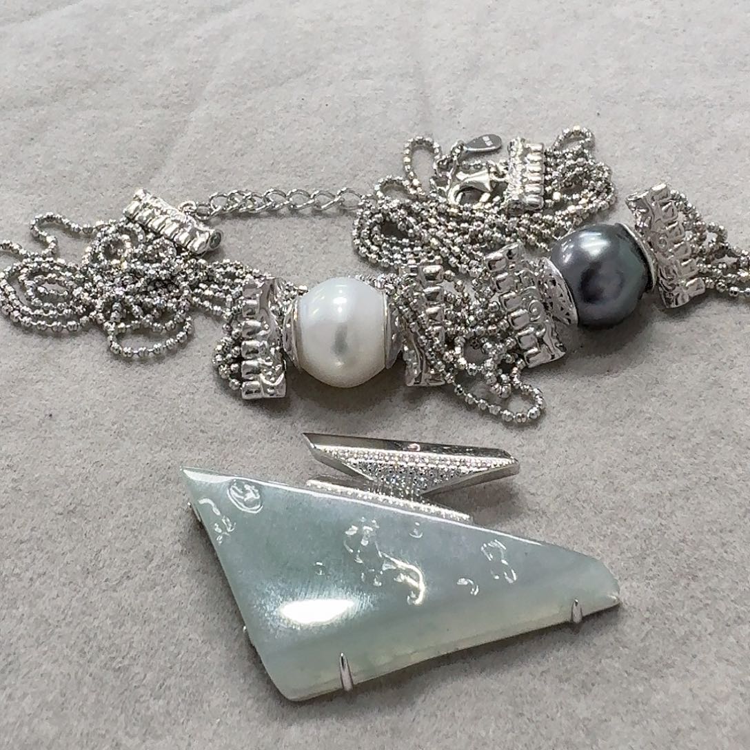 一***儿颈饰银S925镶嵌海水珍珠