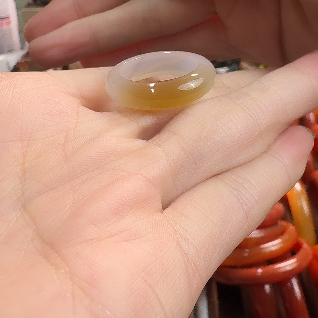 玛瑙/玉髓合金戒指特价不退不退