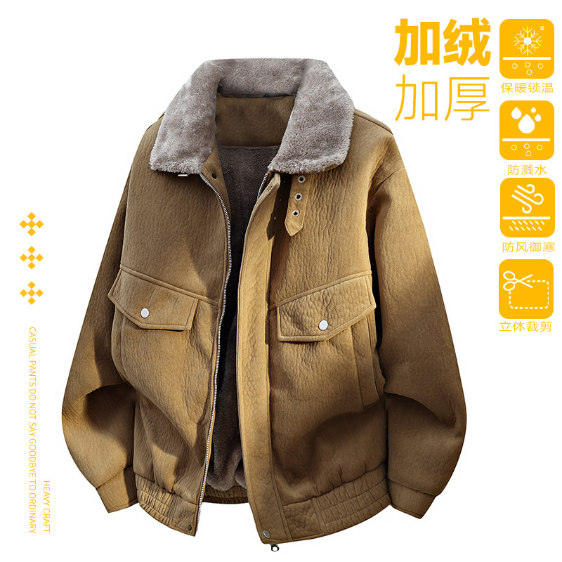 2025冬季加厚连帽棉衣男士潮流帅气工装宽松棉服夹克外套MY9602