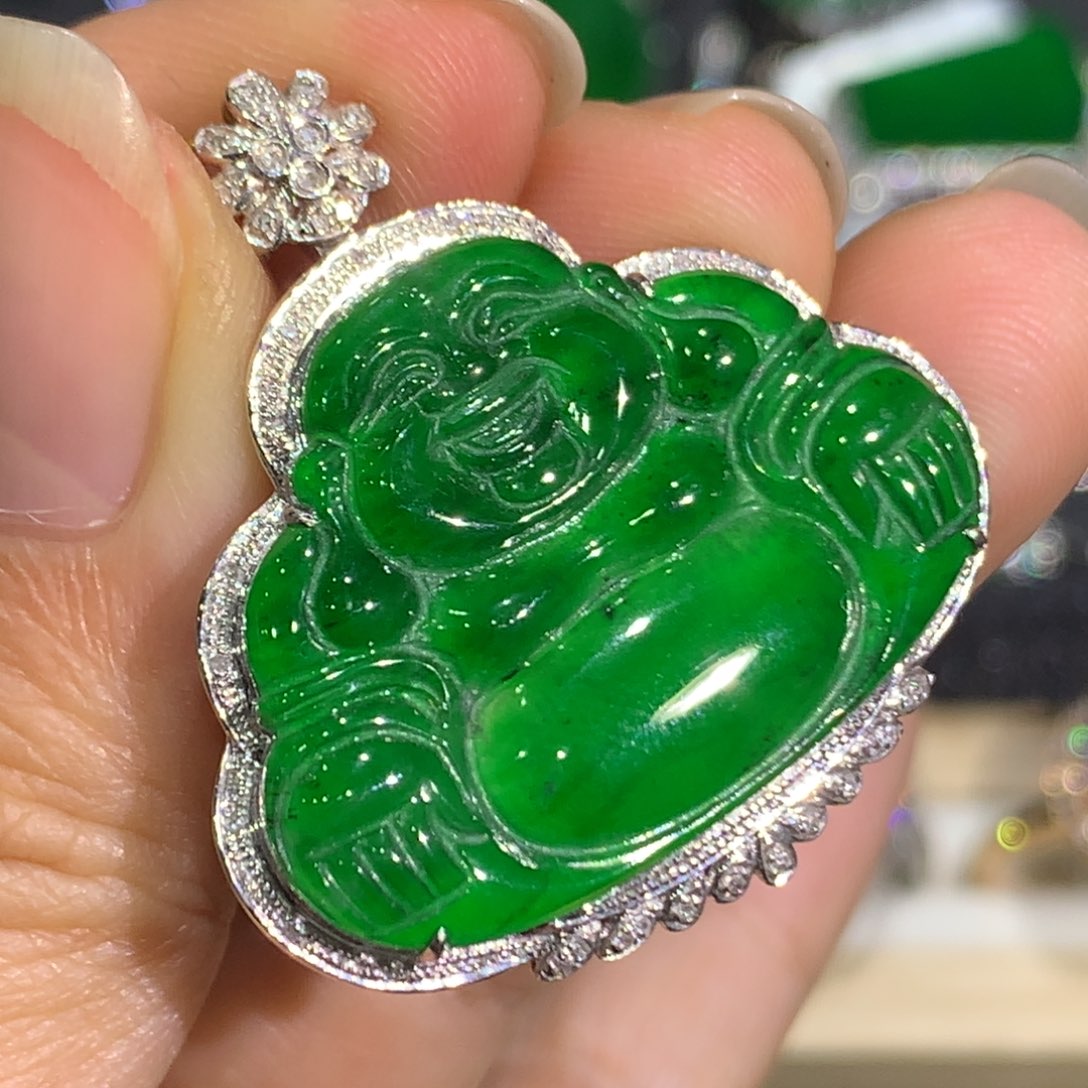 翡翠颈饰18K金镶嵌8、