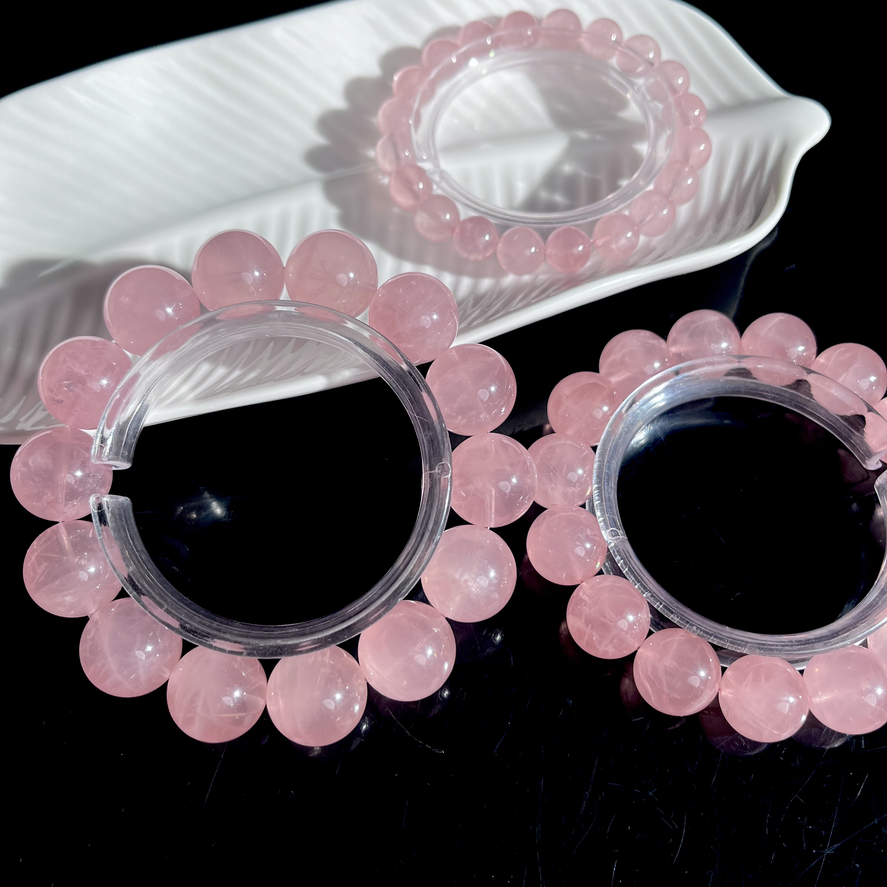 （超级粉）藏藏级正宗老矿马达加斯加粉晶手串YW88多样性发其一