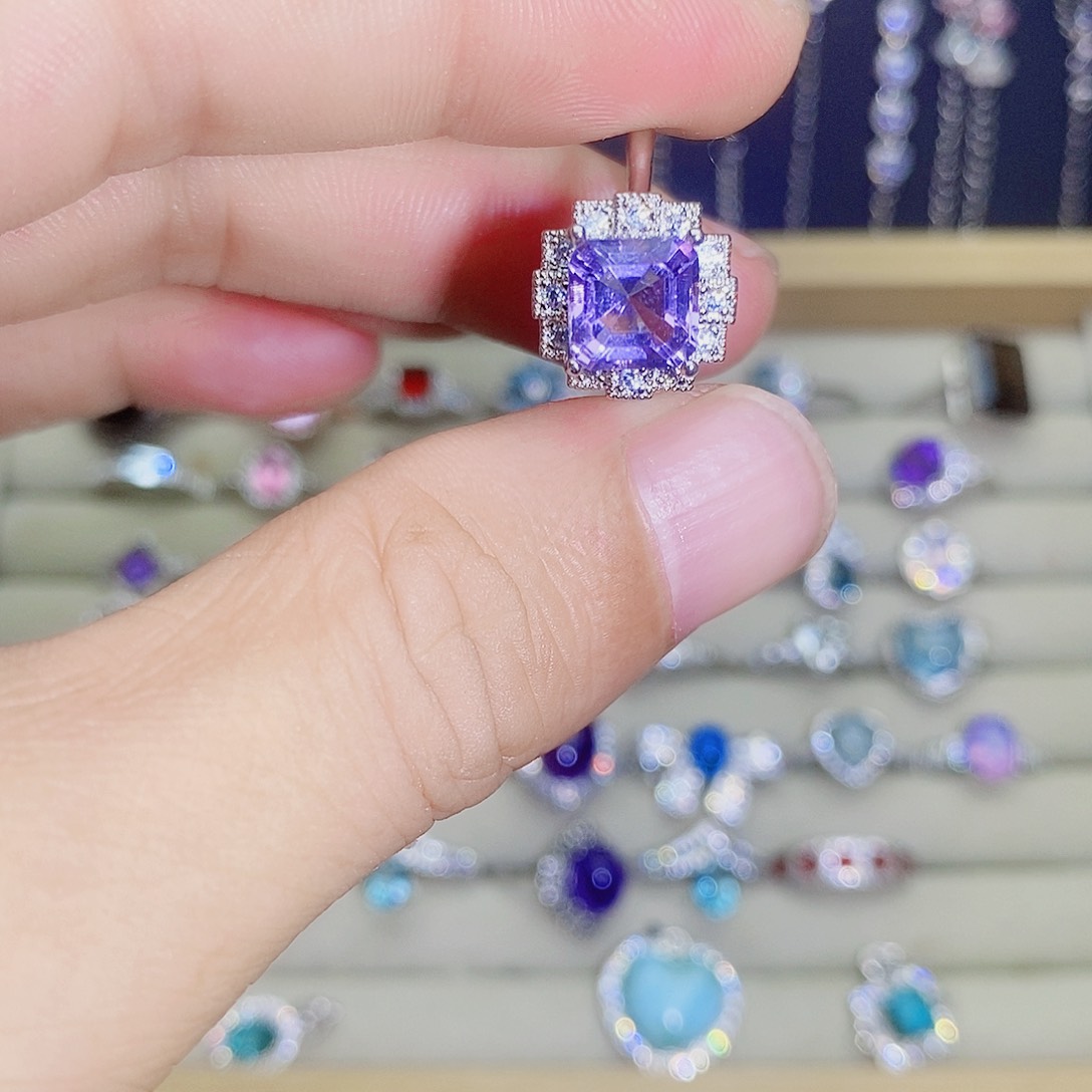 银S925镶嵌戒指紫晶