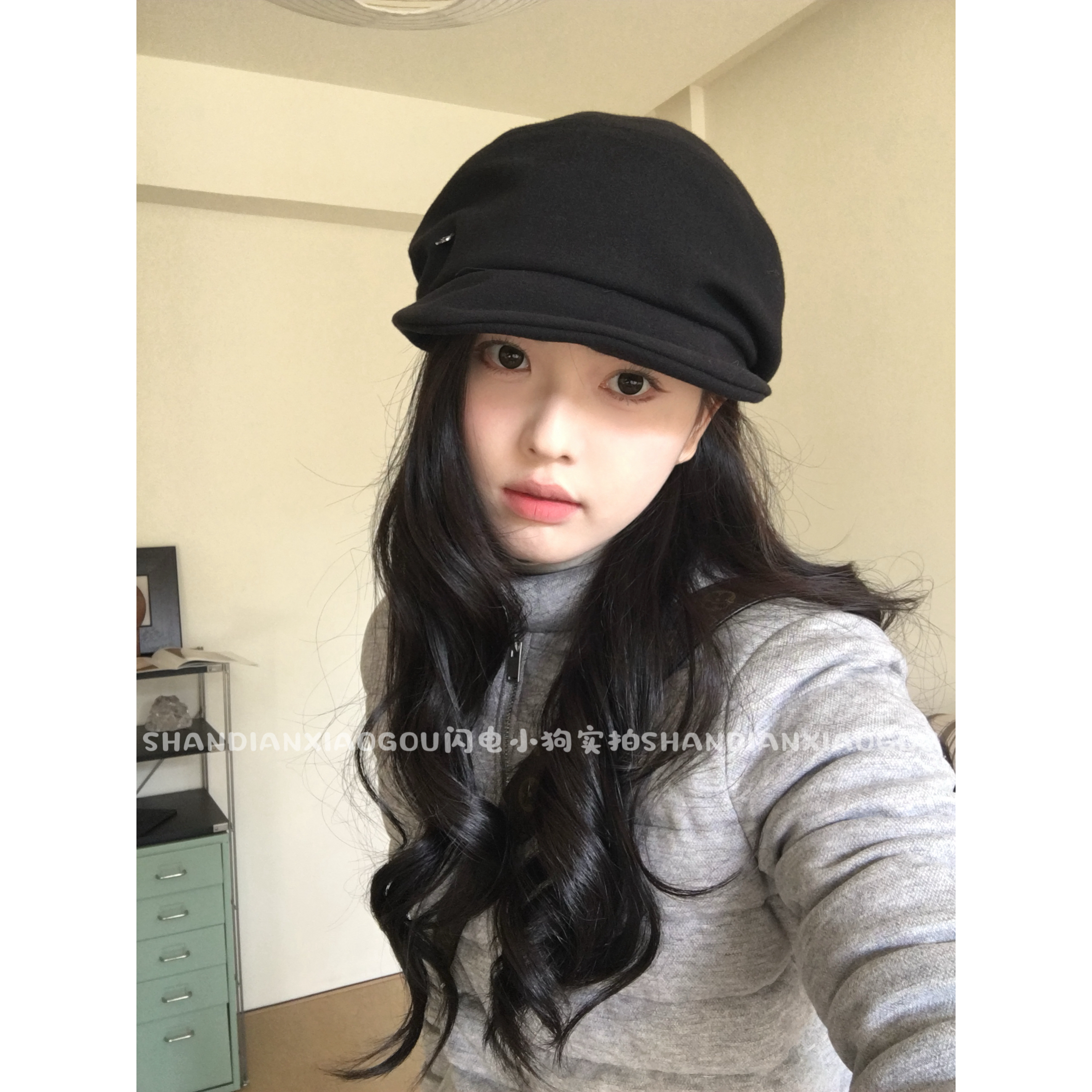 原创日系堆堆【可切换多种戴法】女秋冬显脸小百搭画家帽软顶大头围