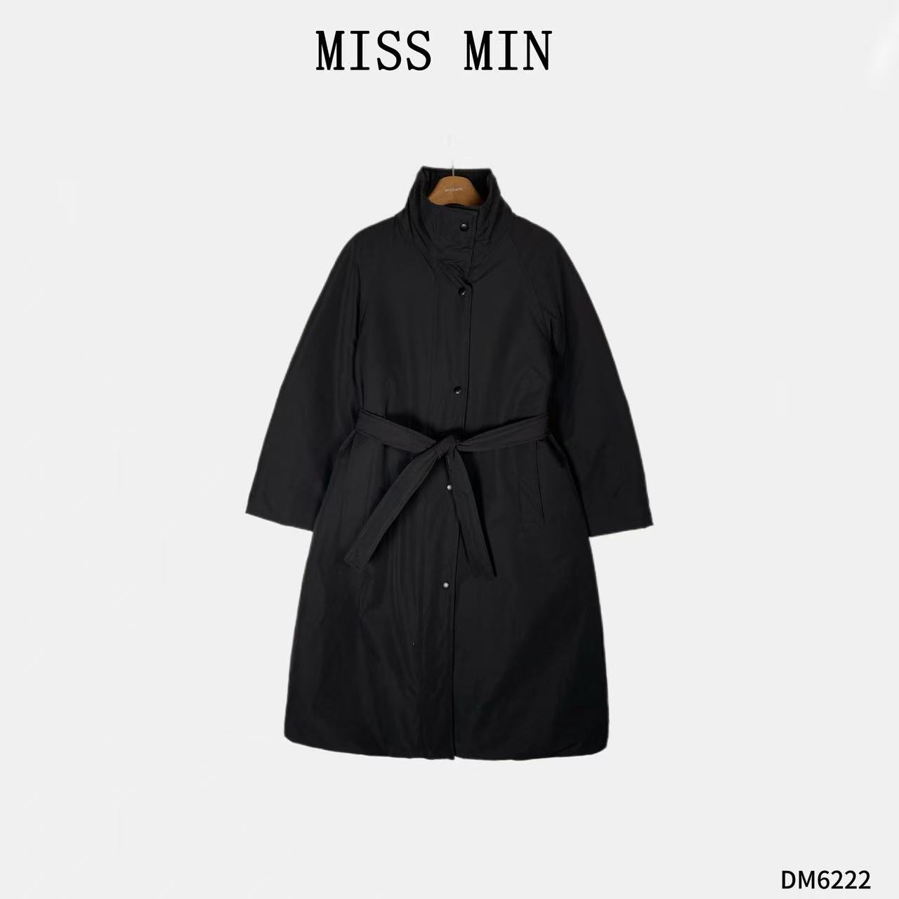 MISS MIN【暖袍】立领长款90鹅绒清冷系衣服通勤保暖宽松外套DM6222