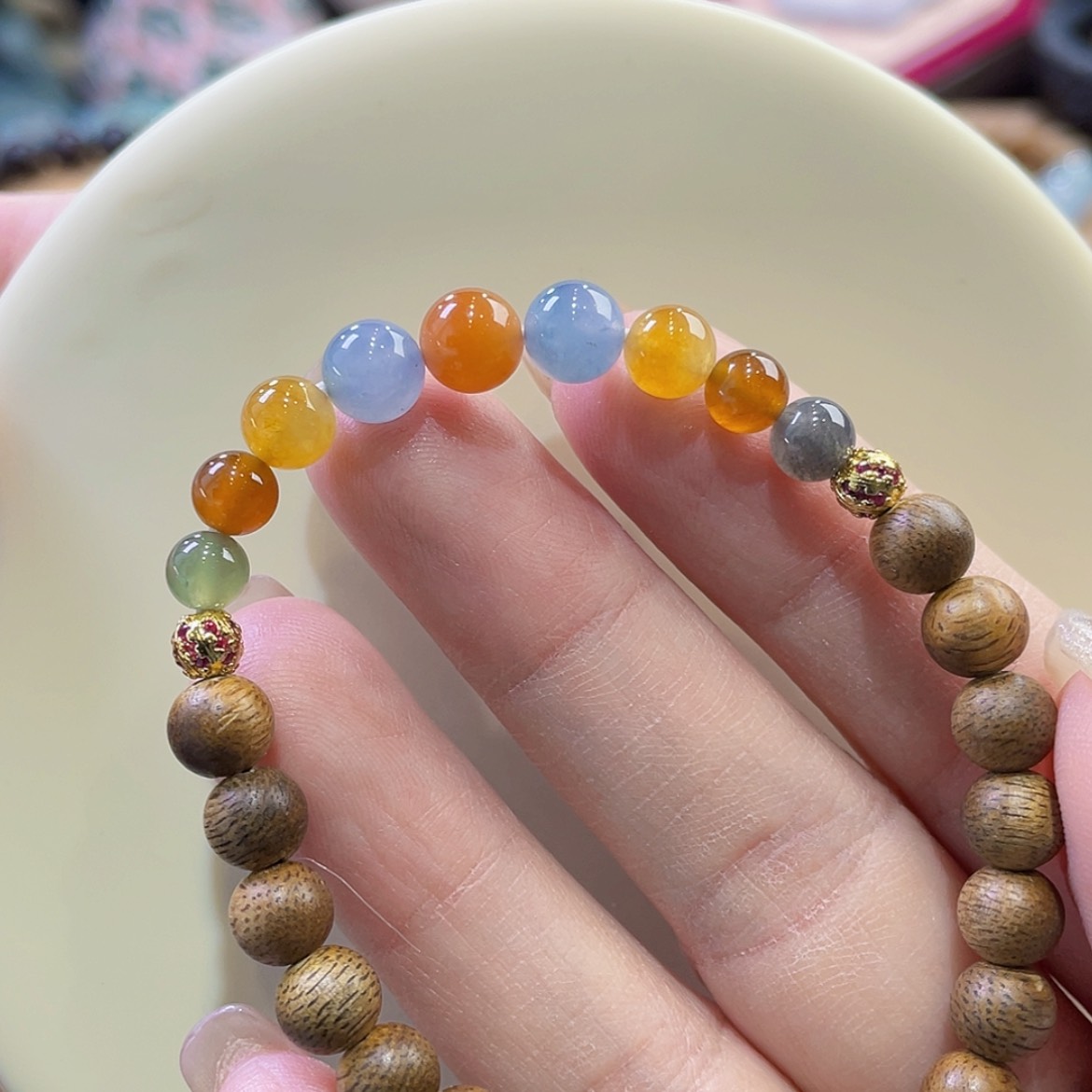 【闪购商品】翡翠颈饰未镶嵌彩虹糖