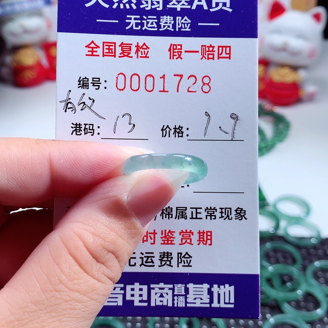 翡翠未镶嵌戒指1728