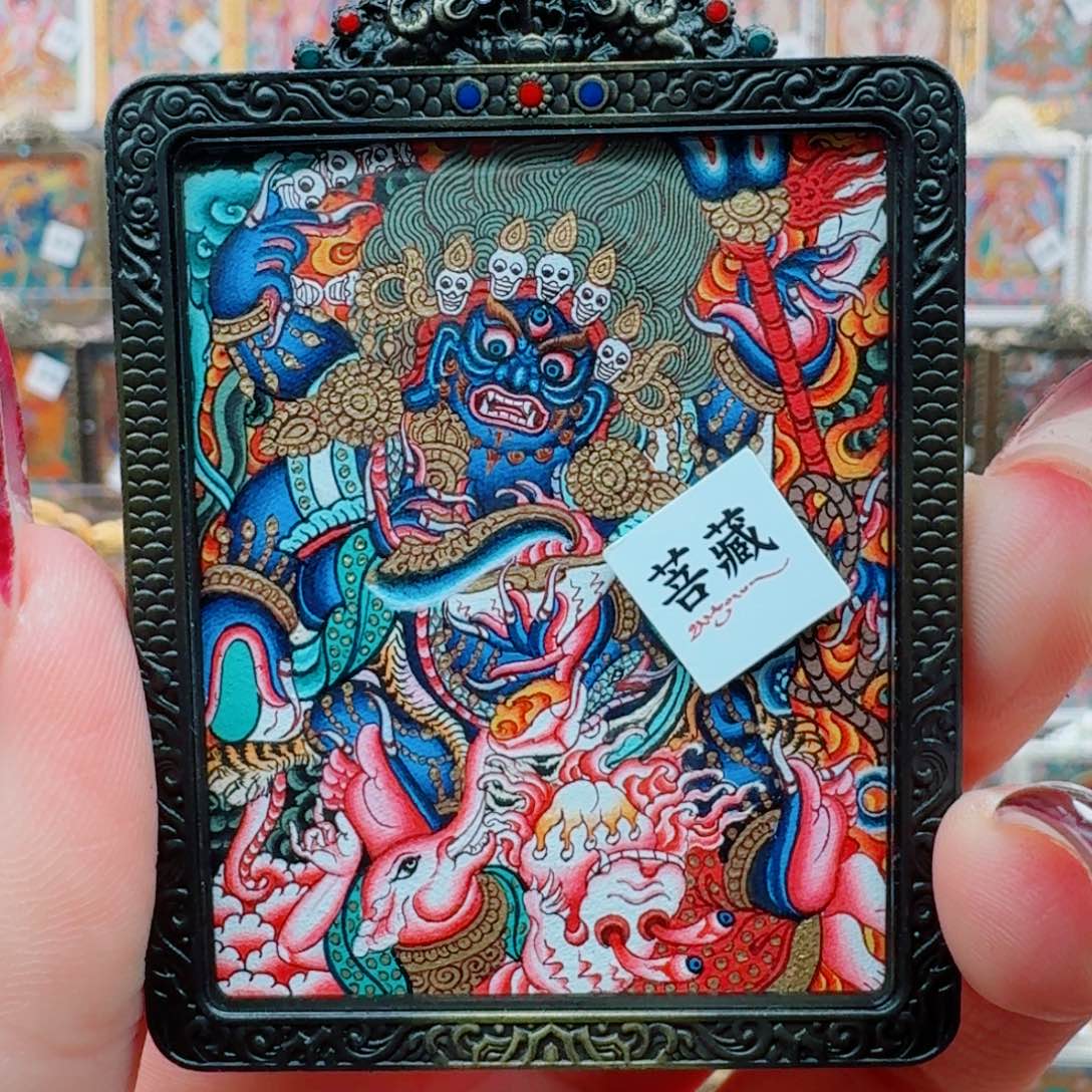 国***强吊坠大黑天 桑杰 热贡