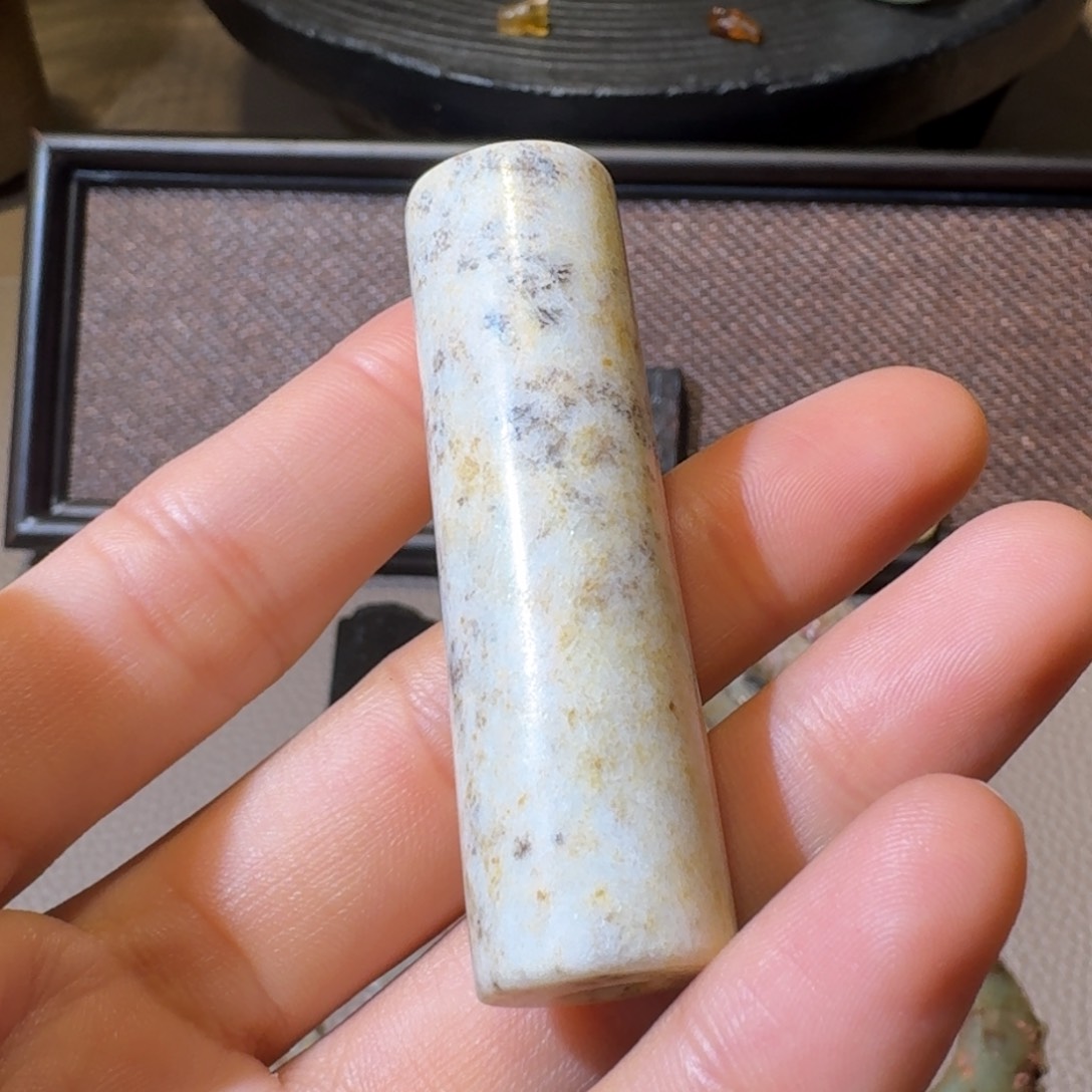 和田玉笔搁未镶嵌珍*阁