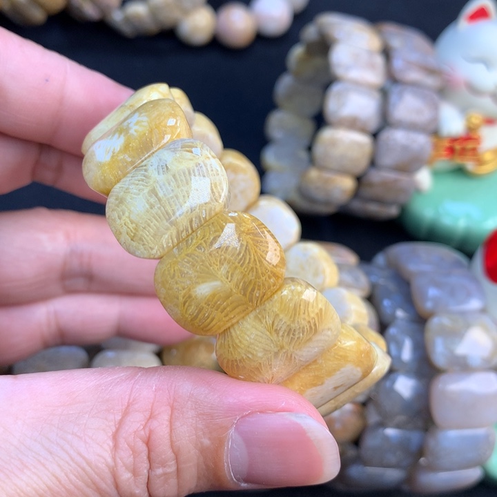 【闪购商品】硅化珊瑚（珊瑚玉）手链未镶嵌子*