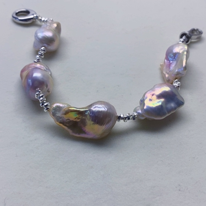 银S925镶嵌耳饰淡水珍珠