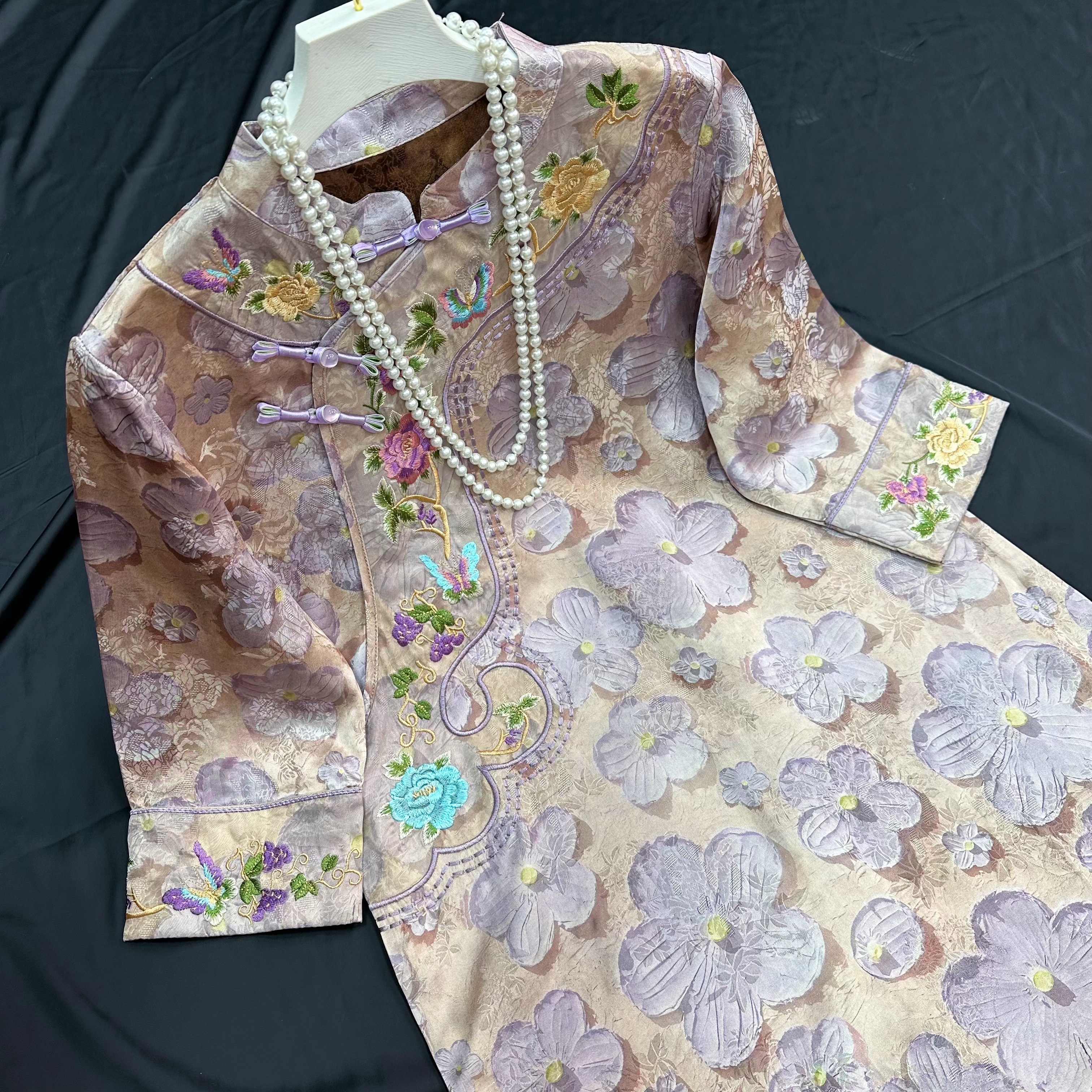 2926《梦璃》常熟春夏新款重磅重工气质新中式国风复古提花连衣裙