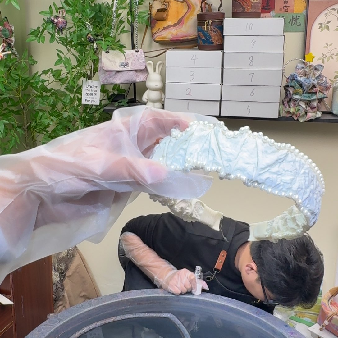 竹***风PU珍珠发箍竹影专拍