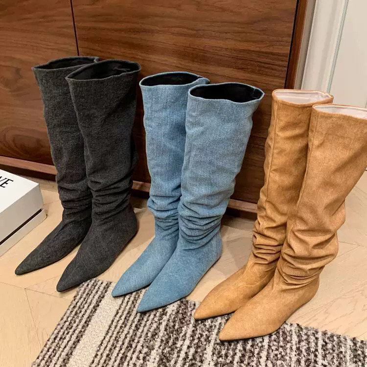 HY｜慵懒风长靴内增高过膝靴