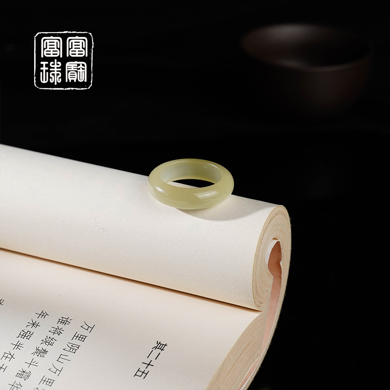 Y【亭亭】富富珠宝 和田玉百搭戒指（天然珠宝多样性发）