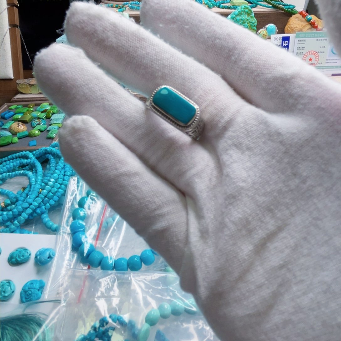 绿松石珠宝奇石银S925镶嵌