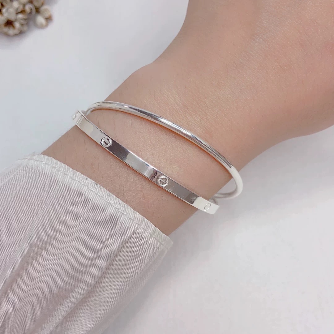 车花亮面双圈时尚百搭手链-A033