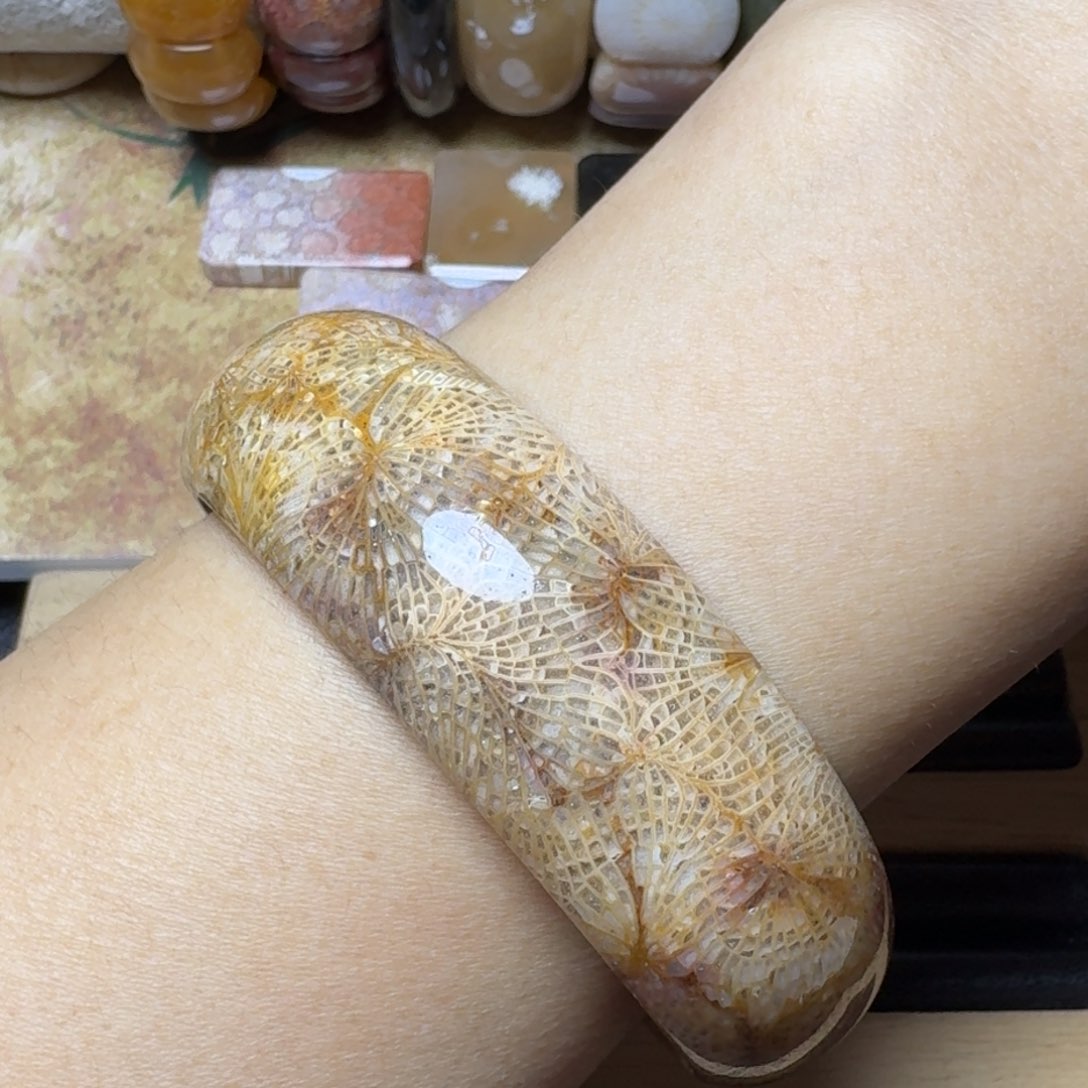 硅化玉爆闪花枝，60.7骨骼特价未镶嵌