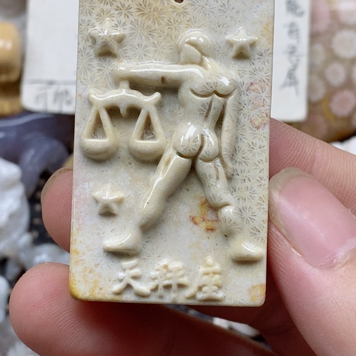 颈饰未镶嵌硅化珊瑚（珊瑚玉）