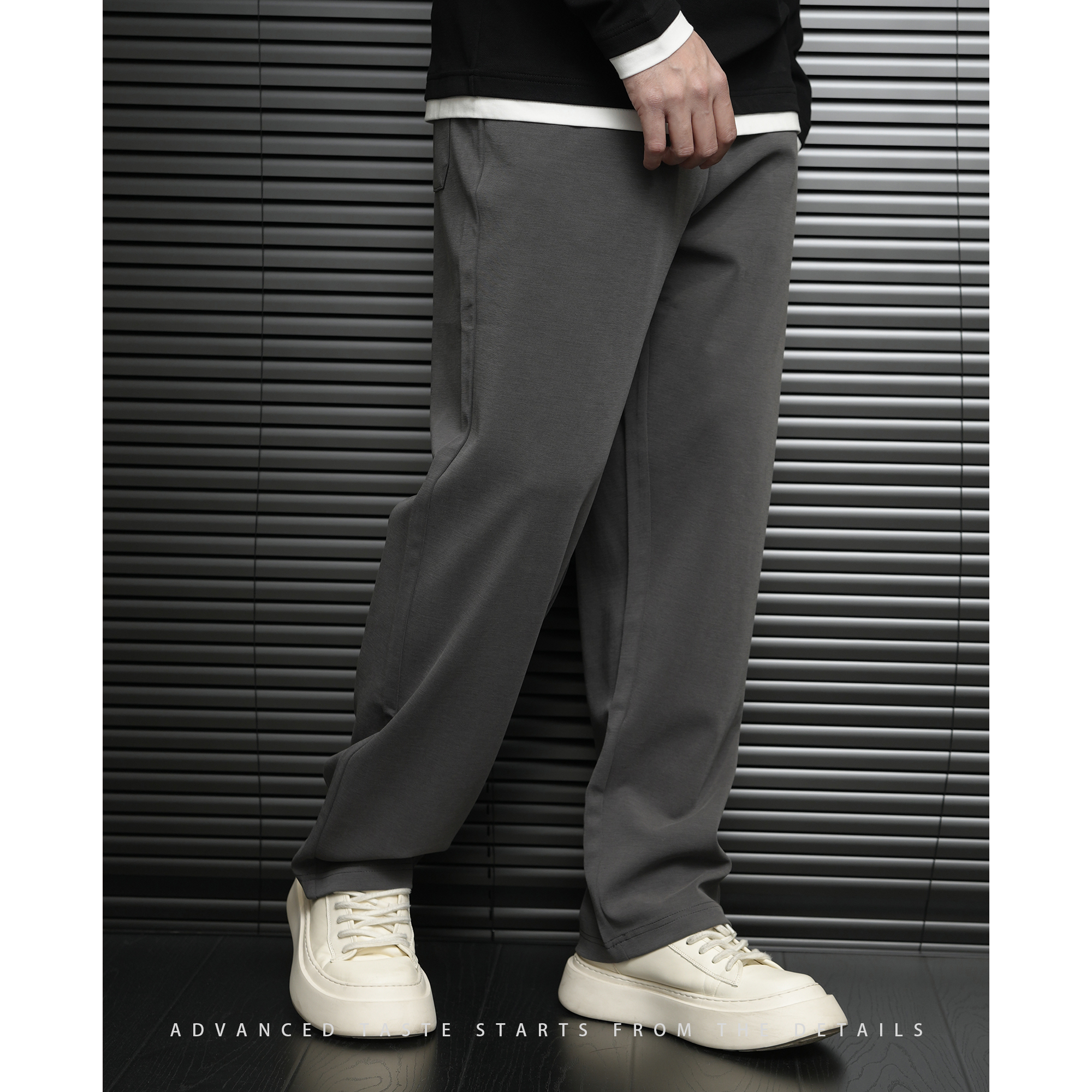 【大头叔叔】2025新莫代尔柔逸亲肤垂感抽绳休闲宽松直筒裤DDK7067